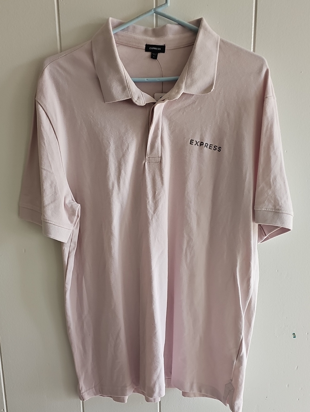 Express Men’s Pale Pink Logo Polo Size Large
